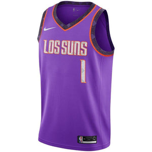 1-Devin Booker Phoenix Suns 2018-19 Swingman Jersey – City Edition – Purple