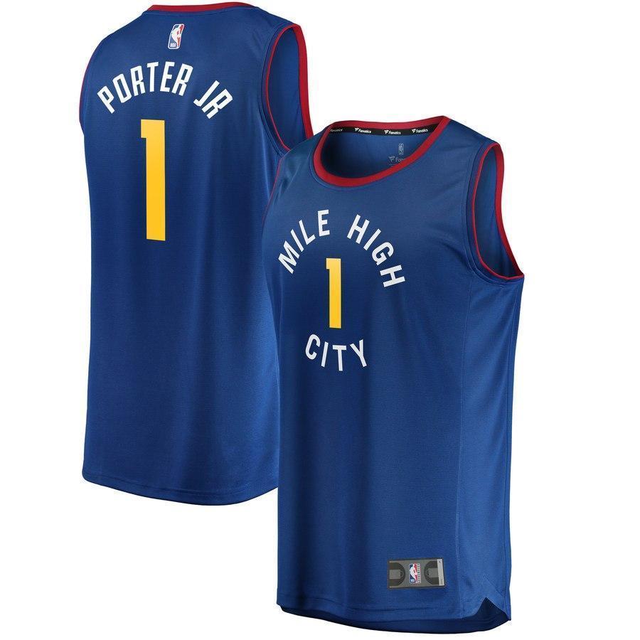 1-Michael Porter Jr. Denver Nuggets  Jersey - Statement Edition – Blue