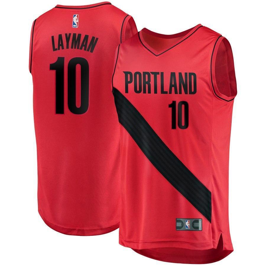 10-Jake Layman Portland Trail Blazers  Jersey - Statement Edition - Red