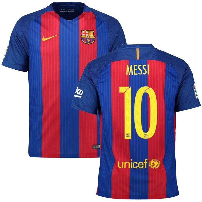 10-Lionel Messi Barcelona 2016-17 Home Player Jersey - Red-Blue