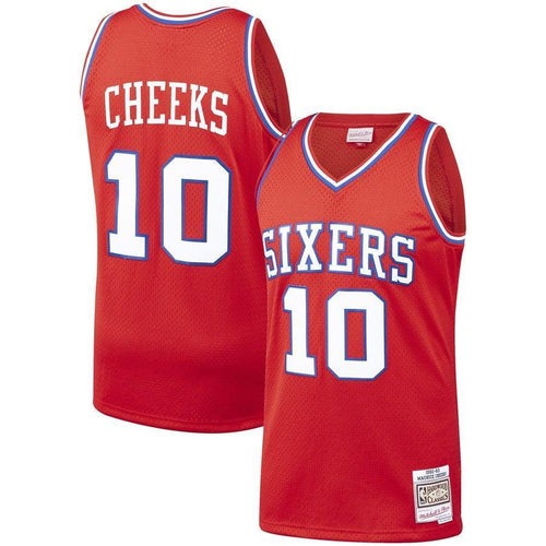 10-Maurice Cheeks Philadelphia 76ers  1982-83 Hardwood Classics Swingman Jersey – Red