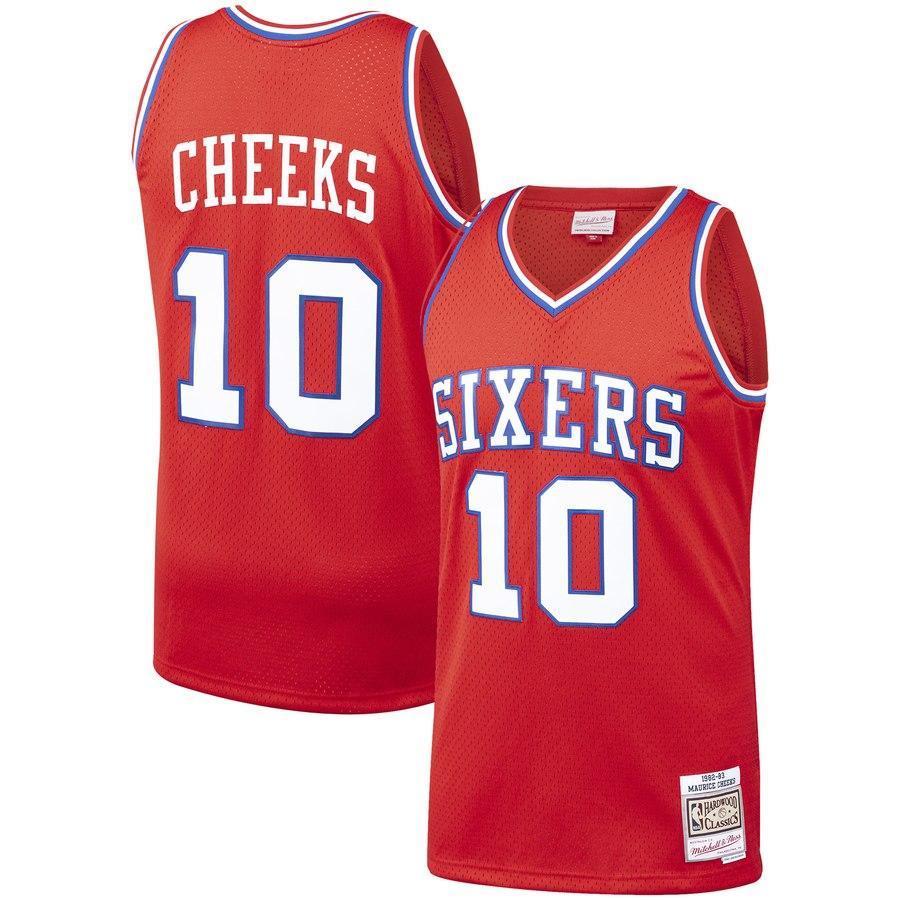 10-Maurice Cheeks Philadelphia 76ers  1982-83 Hardwood Classics Swingman Jersey – Red