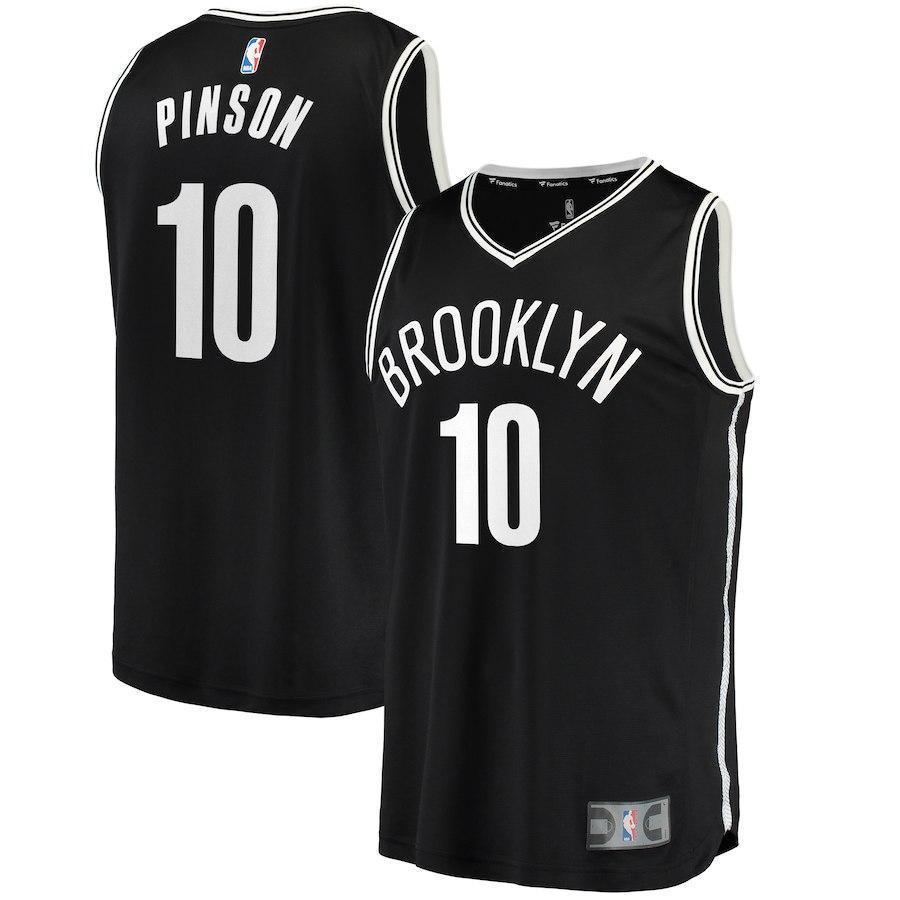 10-Theo Pinson Brooklyn Nets Fanatics  Jersey - Icon Edition - Black
