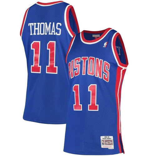 11-Isiah Thomas Detroit PistonsHardwood Classics Swingman Jersey - Blue