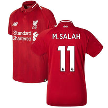 Load image into Gallery viewer, 11-Mohamed Salah Liverpool New Balance Youth 2018-19 Home Player Jersey – Red