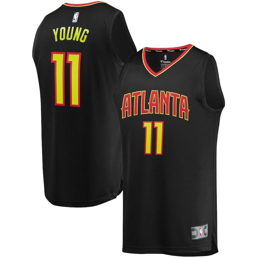 11-Trae Young Atlanta Hawks Jersey Black - Icon Edition