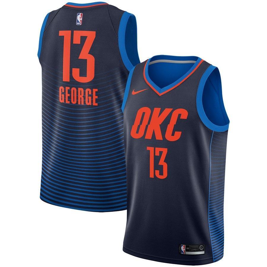 13-Paul George Oklahoma City  Swingman Jersey - Statement Edition – Navy