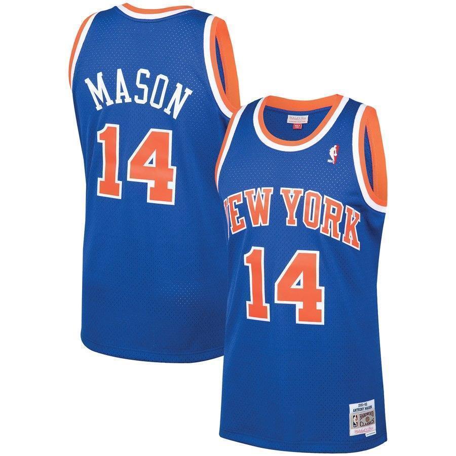 14-Anthony Mason New York Knicks 1991-92 Hardwood Classics Swingman Jersey – Blue