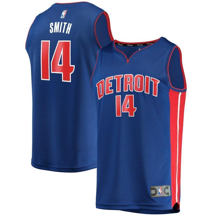 14-Ish Smith Detroit Pistons  Jersey - Icon Edition – Blue