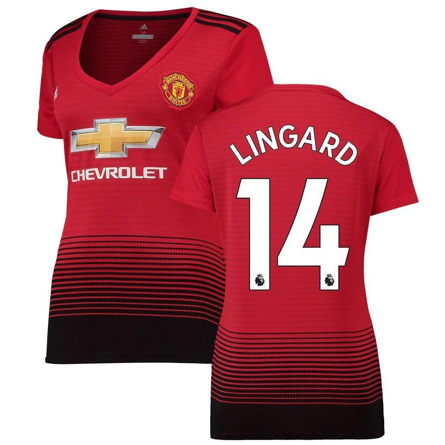 14-Jesse Lingard Manchester United Women's 18-19 Home Jersey – Red