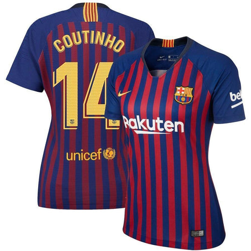 14-Philippe Coutinho Barcelona Women's 2018-19 Home Stadium Player Jersey – Blue