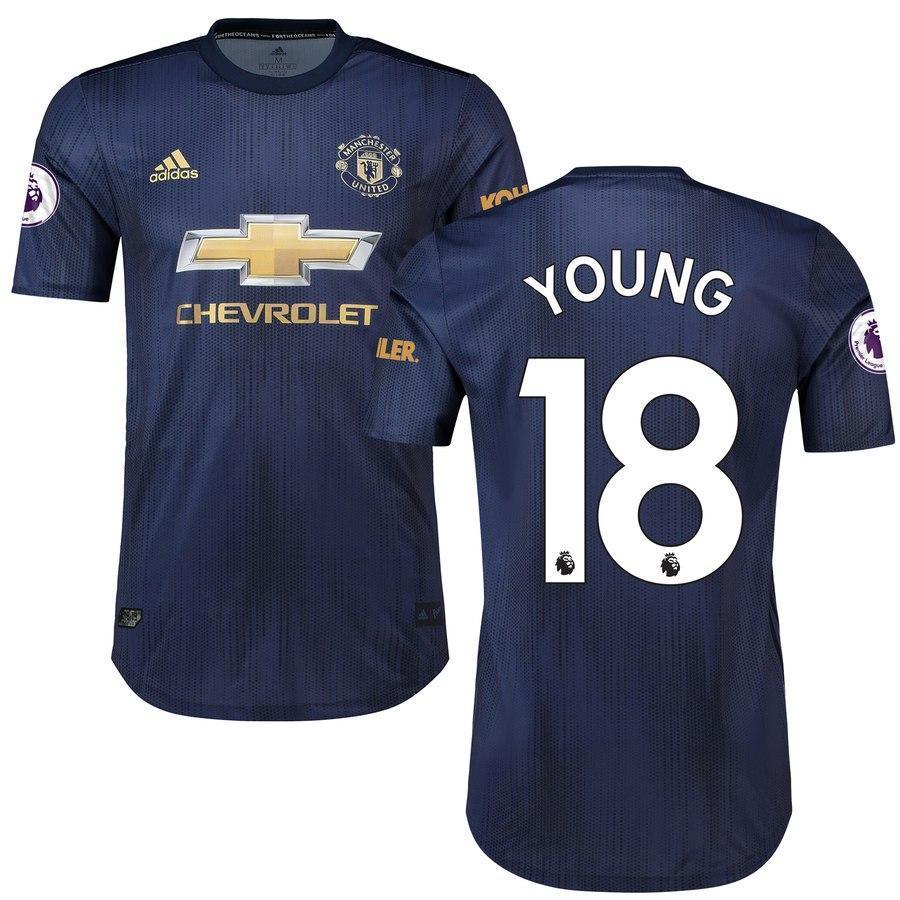 18-Ashley Young Manchester United 2018-19 Third Player Jersey – Navy