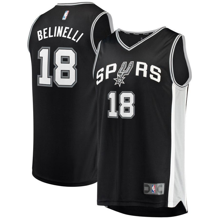 18-Marco Belinelli San Antonio Spurs  Jersey - Icon Edition - Black