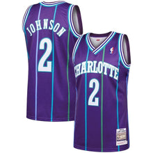 Load image into Gallery viewer, 2-Larry Johnson Charlotte Hornets Hardwood Classics Authentic Jersey - Purple