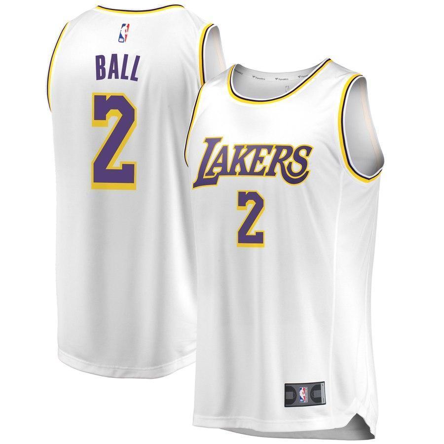 2-Lonzo Ball Los Angeles Lakers  Jersey - Association Edition – White