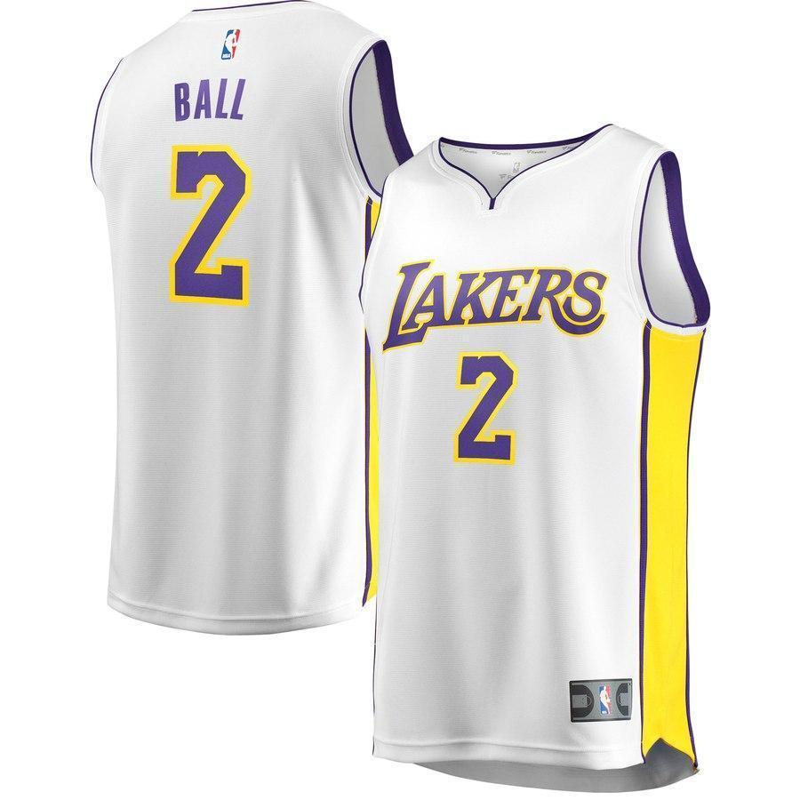 2-Lonzo Ball Los Angeles Lakers  Jersey White - Association Edition
