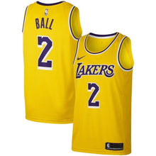Load image into Gallery viewer, 2-Lonzo Ball Los Angeles Lakers  Swingman Jersey - Icon Edition – Gold
