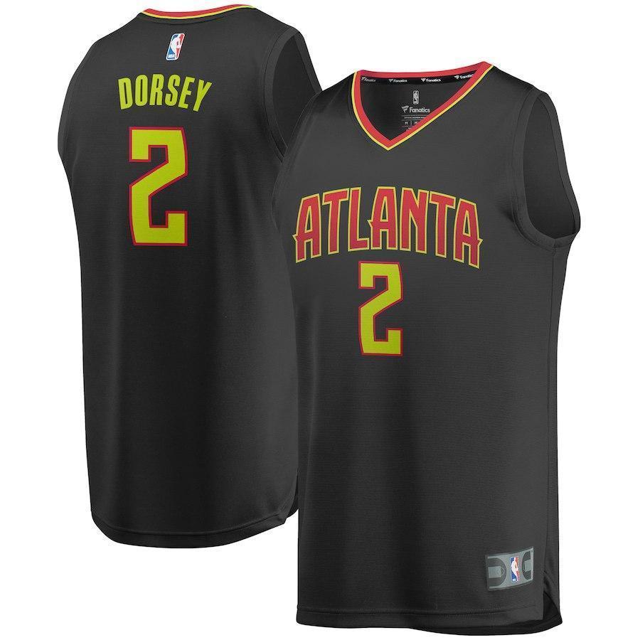 2-Tyler Dorsey Atlanta Hawks  Jersey Black - Icon Edition