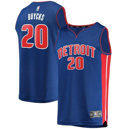 20-Dwight Buycks Detroit Pistons  Jersey - Icon Edition – Blue