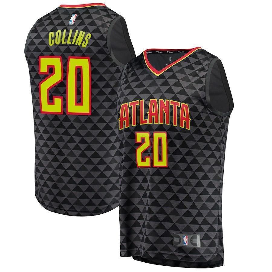 20-John Collins Atlanta Hawks  Jersey Black - Icon Edition