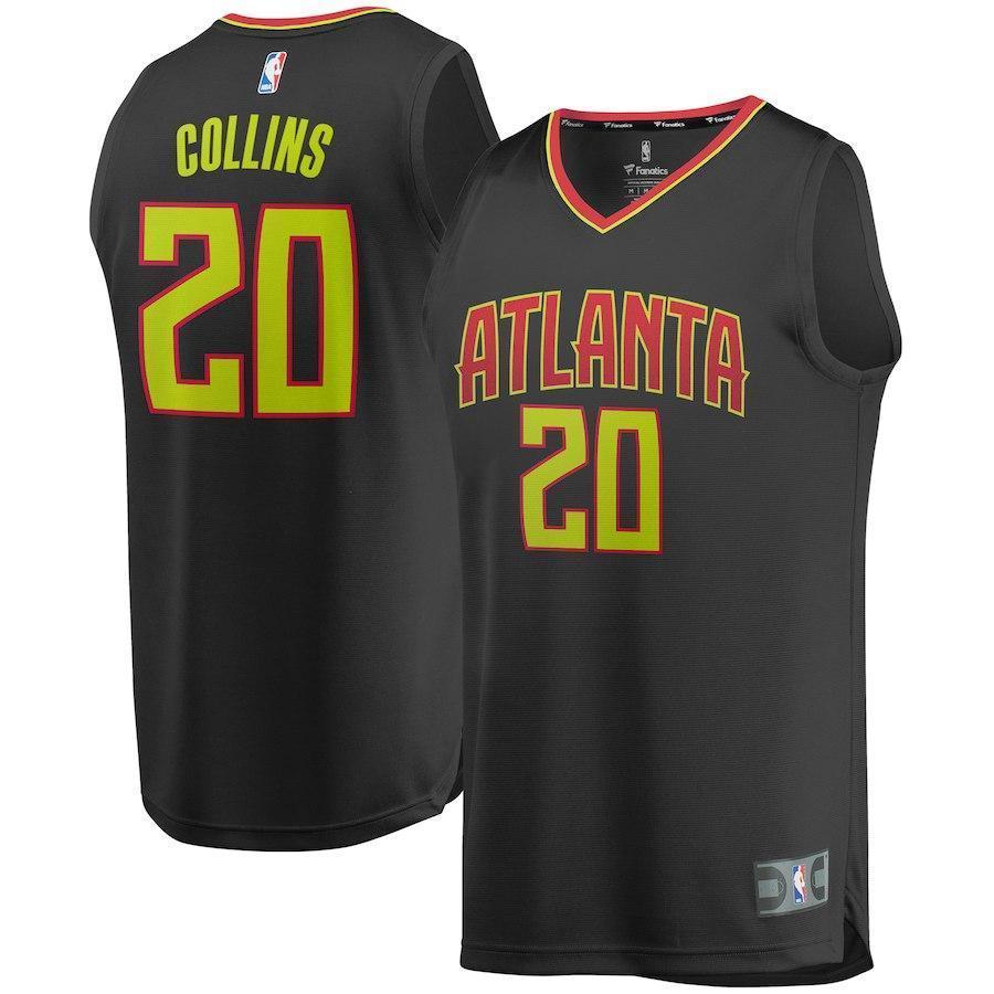 20-John Collins Atlanta Hawks Jersey Black - Icon Edition