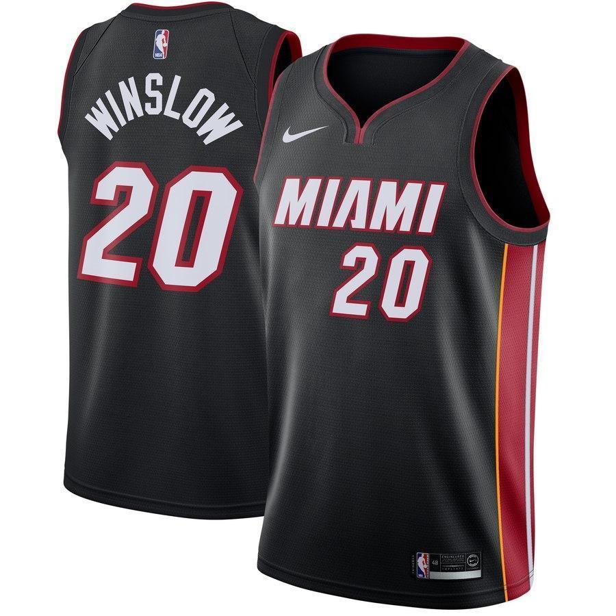 20-Justise Winslow Miami Heat Swingman Jersey Black - Icon Edition