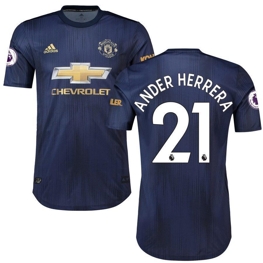 21-Ander Herrera Manchester United 2018-19 Third Player Jersey – Navy