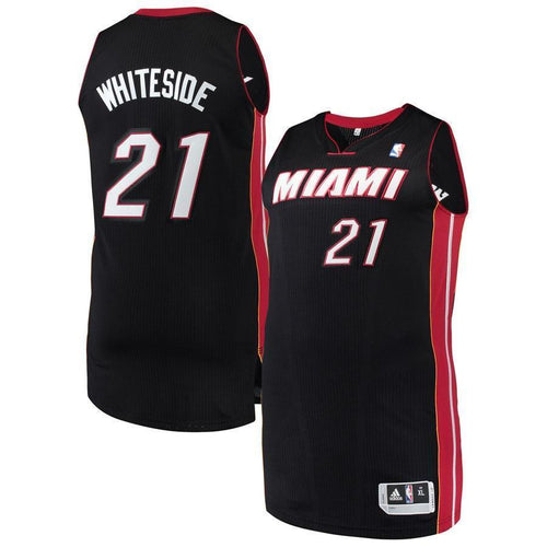 21-Hassan Whiteside Miami Heat  Authentic Jersey - Black