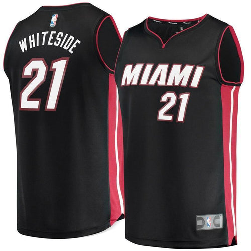 21-Hassan Whiteside Miami Heat Jersey Black - Icon Edition