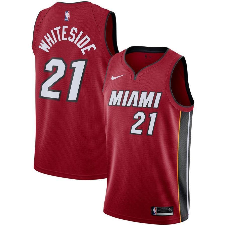 21-Hassan Whiteside Miami Heat  Swingman Jersey - Statement Edition – Red