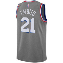 Load image into Gallery viewer, 21-Joel Embiid Philadelphia 76ers 2018-19 Swingman Jersey – City Edition – Gray