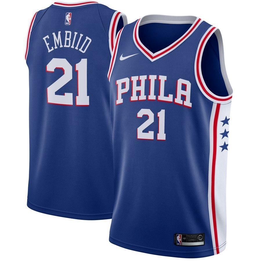 21-Joel Embiid Philadelphia 76ers Swingman Jersey Blue - Icon Edition