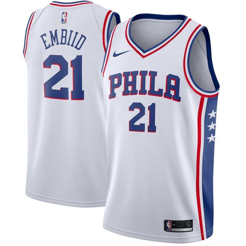 21-Joel Embiid Philadelphia 76ers Swingman Jersey White - Association Edition