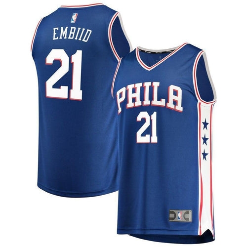 21-Joel Embiid Philadelphia 76ers  Team Color Player Jersey Royal - Icon Edition