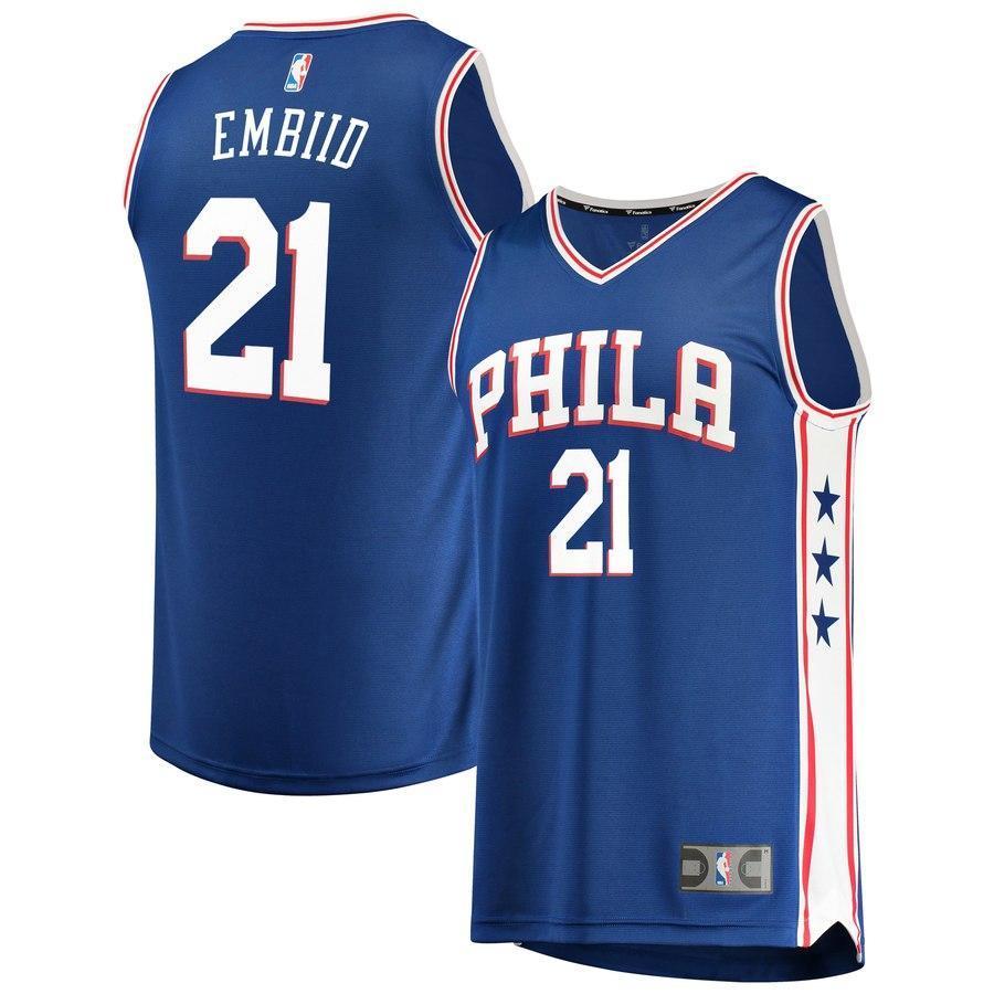 21-Joel Embiid Philadelphia 76ers  Team Color Player Jersey Royal - Icon Edition