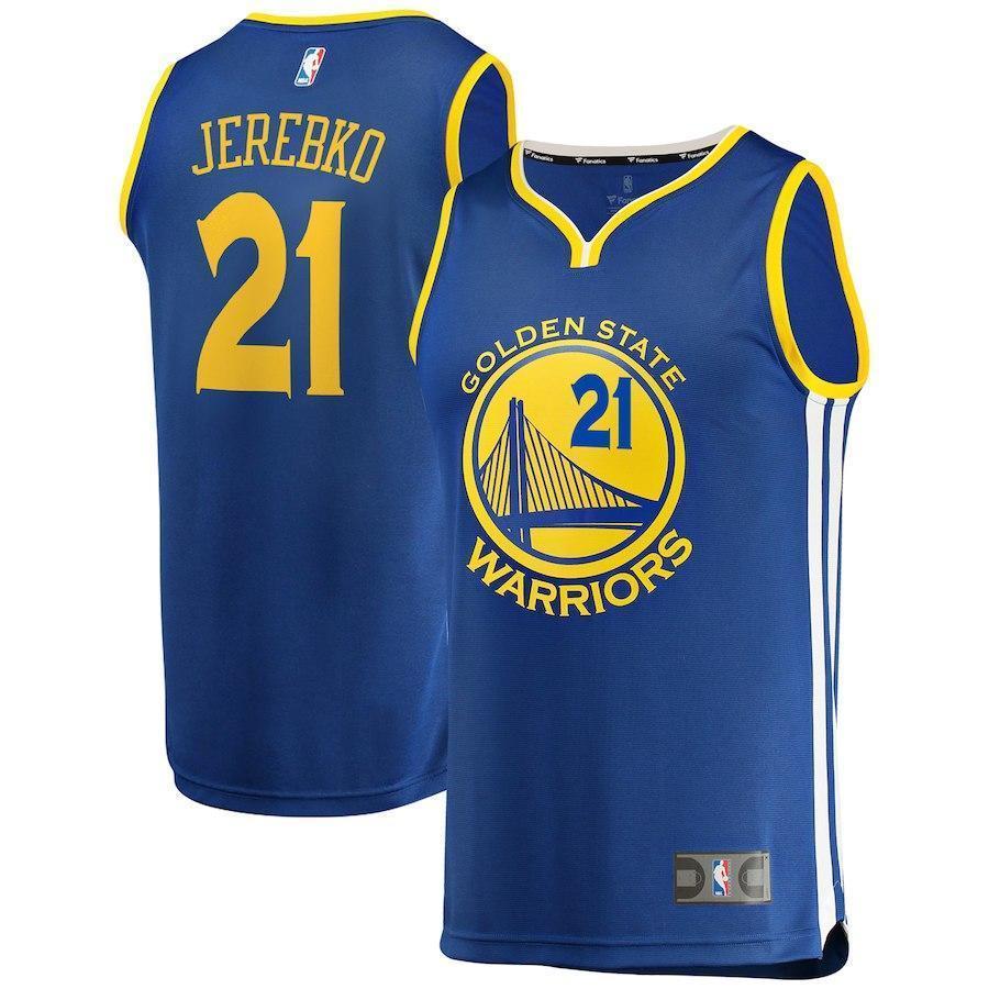 21-Jonas Jerebko Golden State Warriors  Jersey - Icon Edition - Royal