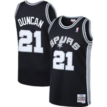 Load image into Gallery viewer, 21-Tim Duncan San Antonio Spurs Big &amp; Tall Hardwood Classics Jersey – Black