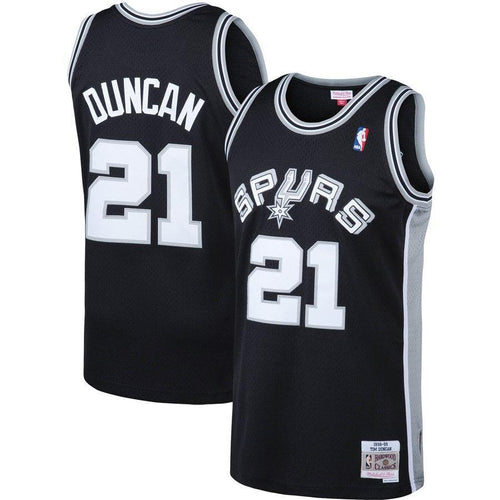 21-Tim Duncan San Antonio Spurs Big & Tall Hardwood Classics Jersey – Black