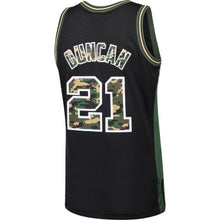 Load image into Gallery viewer, 21-Tim Duncan San Antonio Spurs  Straight Fire Camo Swingman Jersey – Black