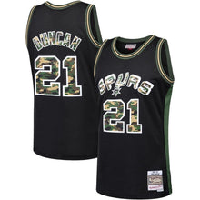 Load image into Gallery viewer, 21-Tim Duncan San Antonio Spurs  Straight Fire Camo Swingman Jersey – Black