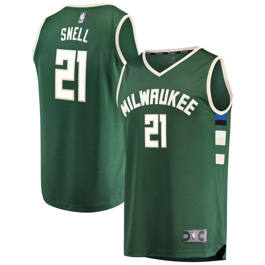 21-Tony Snell Milwaukee Bucks  Player Jersey Green - Icon Edition