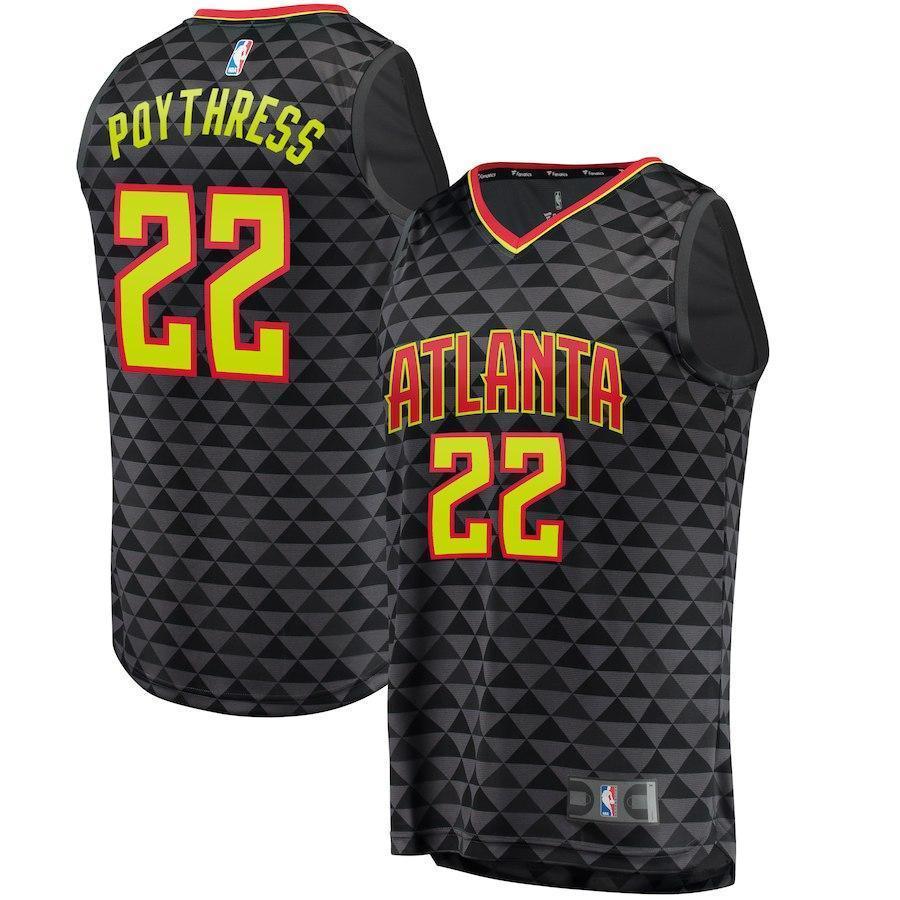 22-Alex Poythress Atlanta Hawks Jersey - Icon Edition - Black