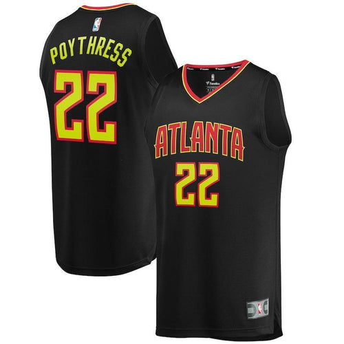 22-Alex Poythress Atlanta Hawks  Jersey Black - Icon Edition