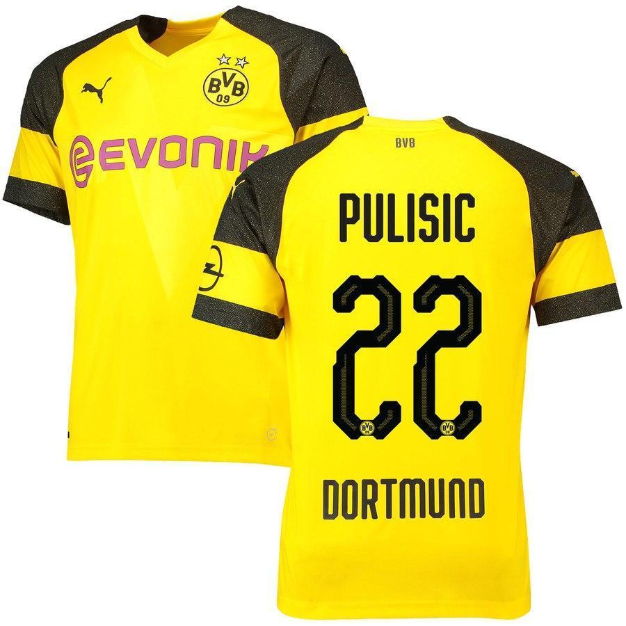 22-Christian Pulisic Borussia Dortmund 2018-19 Home Player Jersey – Yellow