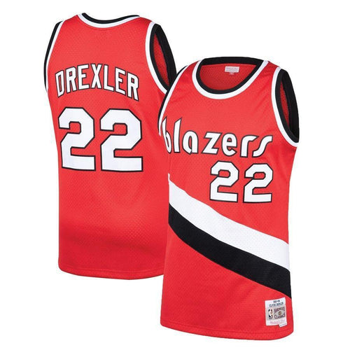 22-Clyde Drexler Portland Trail Blazers  Hardwood Classics Swingman Jersey – Red
