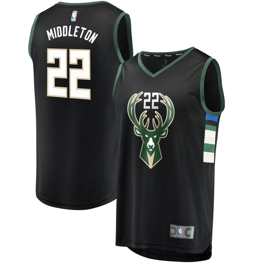 22-Khris Middleton Milwaukee Bucks  Jersey - Statement Edition – Black