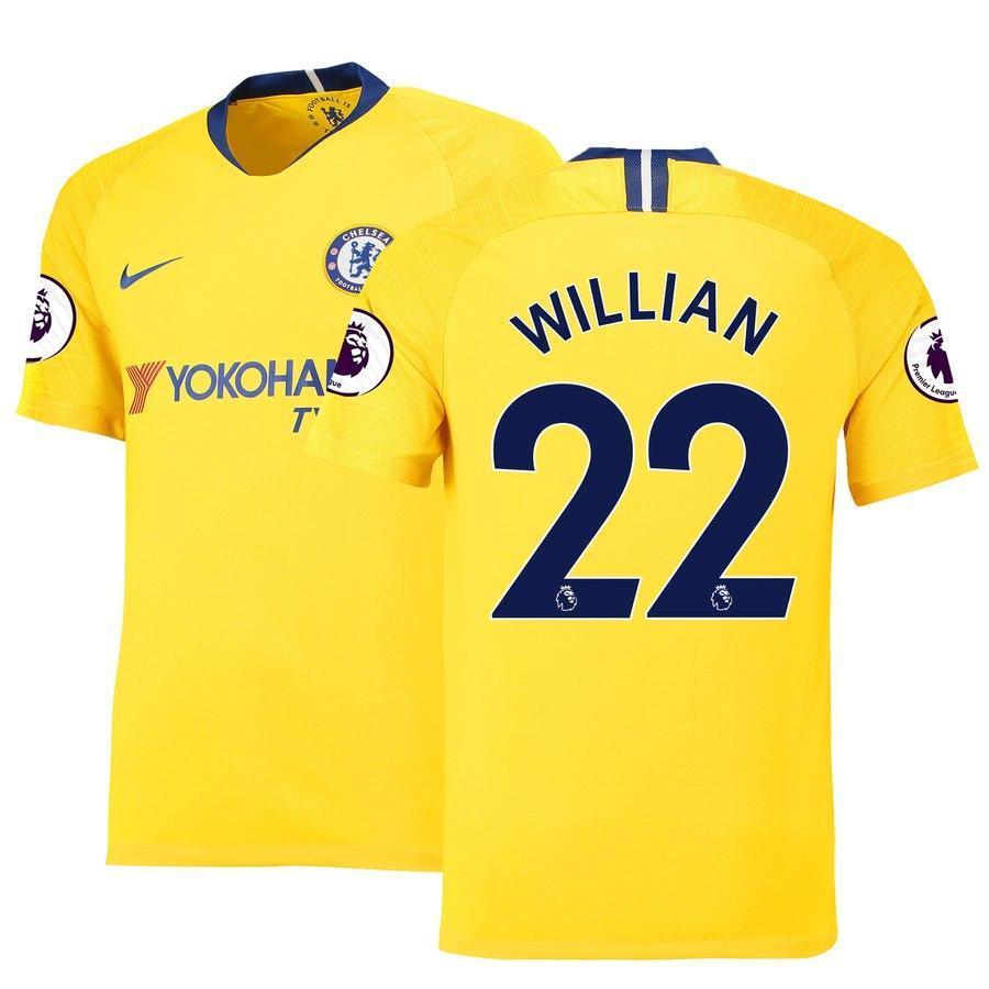 22-Willian Borges da Silva Chelsea 2018-19 Away Stadium Player Jersey – Yellow