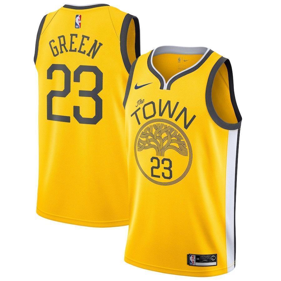 23-Draymond Green Golden State Warriors  Swingman Jersey Yellow – Earned Edition