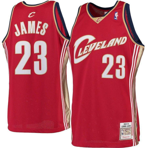 23-LeBron James Cleveland Cavaliers Hardwood Classics Rookie Authentic Jersey - Burgundy