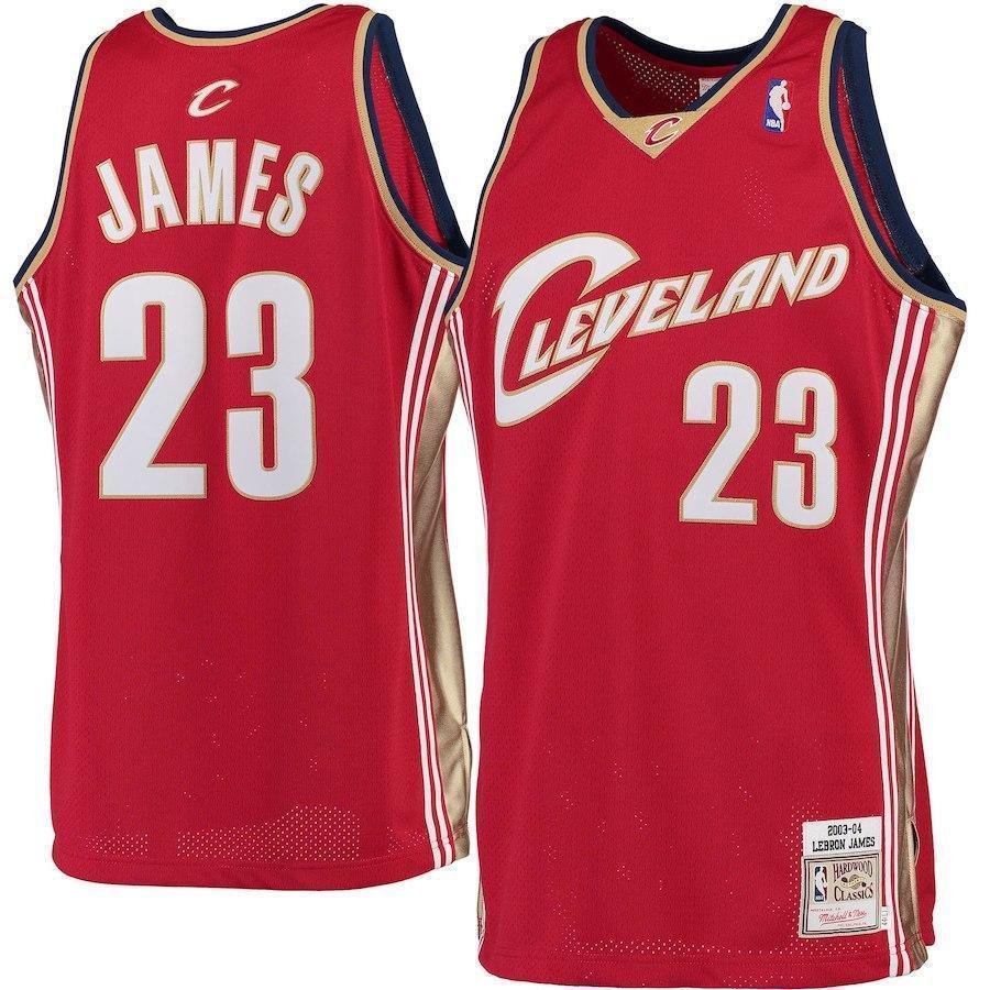 23-LeBron James Cleveland Cavaliers Hardwood Classics Rookie Authentic Jersey - Burgundy